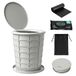 SereneLife Opvouwbaar Toilet voor Kamperen – In Hoogte Verstelbare Draagbare Reistoilet met Deksel, Draagtas, Antislip Basis, Draagvermogen 150 kg + 3-Pack Spoelbare Doekjes - Grijs
