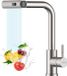 Mengkraan Keuken - Uittrekbaar Waterval Hogedruk met Handdouche, 360° Draaibaar en 3 Straalsoorten - Geborsteld RVS