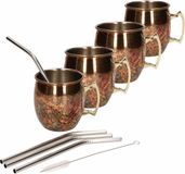 Cosy&Trendy Moscow Mule cocktail set 4x cocktailbekers/cocktailglazen 450 ml antiek koper