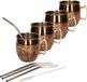 Cosy&Trendy Moscow Mule cocktail set 4x cocktailbekers/cocktailglazen 450 ml antiek koper