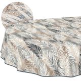 ANRO Tafelkleed Bladeren Grijs Ovaal 180x140cm