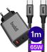 Buddi Power 65W Oplader met 1 Meter USB-C Kabel
