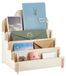 Omgoods Présentoir de cartes de vœux 4 niveaux en bois Présentoir portable Autocollant multifonctionnel Présentoir de collection Convient pour la vente Présentoir