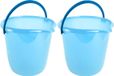 Hega Hogar Emmer - Set van 4x stuks - blauw - kunststof - met handvat - 10 liter - 28 x 26 cm