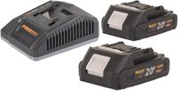 Procraft Starter Pack C20/6.5 Snellader 20 V 6,5 A + 2x 20/2A accu 2,0 Ah