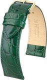 Hirsch Horlogeband Crocograin Donkergroen - Leer - 12mm