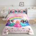 Dekbedovertrekset, dubbel, 200x200 cm, 3-delig, microvezel, "Regenboogprinses"-design