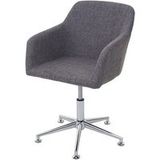 Générique HWC-A74 Set van 6 eetkamerstoelen, draaistoel loungestoel, in hoogte verstelbaar, textiel, grijs