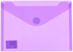 Grafoplas - verpakking met 10 enveloppen van kunststof, klittenbandsluiting, maat A5, paars, multiline, 25,2 x 18 cm, doorschijnend gestreept polypropyleen, perfect voor documenten in het kwart