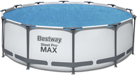 Bestway Ronde Zwembadafdekking met Zonne-Energie voor Bovengrondse Zwembaden 3,66 m & 3,96 m
