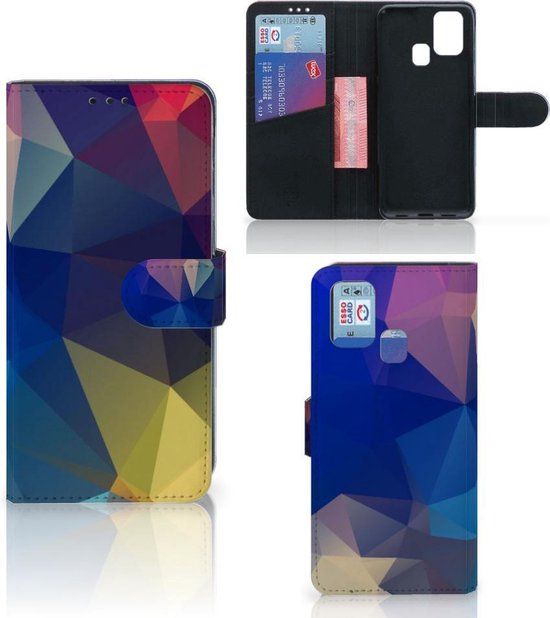 B2Ctelecom Samsung Galaxy M31 Bookcase - Polygon Dark - Book Case Phone Case