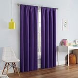 Eclipse Kendall Moderne verduisterende thermische staaf zak venster gordijn voor slaapkamer of woonkamer (1 paneel), 106,7 cm B x 213,4 cm L, paars