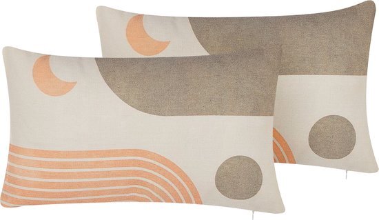 MELAMPODIUM - Sierkussen set van 2 - Beige - 30 x 50 cm - Polyester