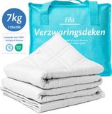 Ella Verzwaringsdeken 7 kg - OEKO-TEX Katoen Zwaartedeken 135 x 200 cm - Wit