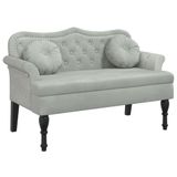 vidaXL Bank met kussens lichtgrijs 120,5x65x75 cm fluweel
