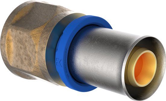 KIRCHHOFF MS overgangsstuk, blanco, 16 mm x 1/2"BI, persfitting voor meerlagen buis