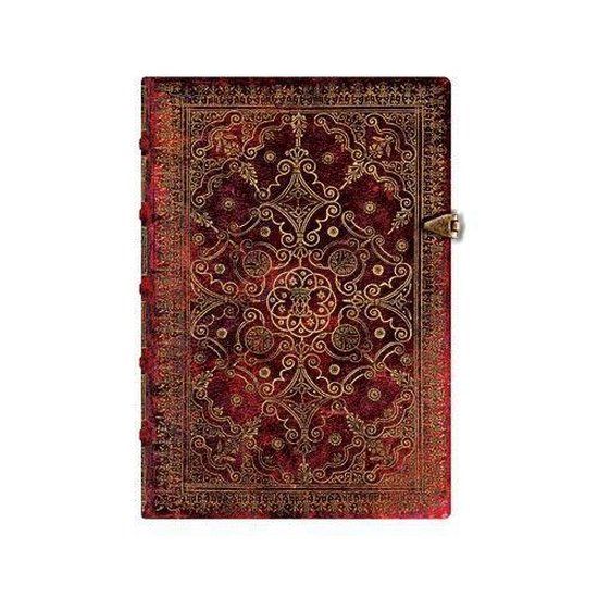 Paperblanks Carmine Midi Lined Journal - Red/Gold - 18cm