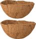 Esschert Design 2x stuks voorgevormde inlegvellen kokos voor hanging basket 25 cm - kokosinleggers / plantenbak van kokos