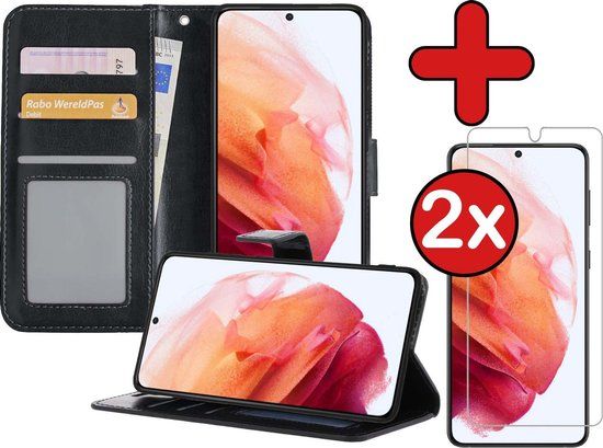 BTH Samsung Galaxy S21 Book Case - Black - Includes Screen Protector