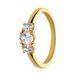 Lucardi Dames Stalen goldplated vintage ring met drie witte zirkonia
