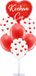Porte-ballon + Cœurs "JE T'AIME" Saint-Valentin, 7 pièces