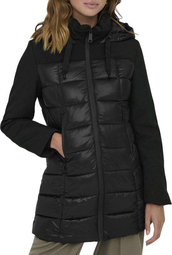 ONLY Sophie Mix Puffer Winterjas Dames - Zwart - Maat XS