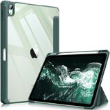 Fintie Hoes iPad Air 11" (M4) 2026 / (M3) 2025 / (M2) 2024, iPad Air 5e/4e Gen (2022/2020) met Pen houder, Transparant Harde Beschermhoes met Zachte TPU Rand Bumper-Middernacht Groen
