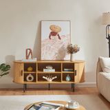 en.casa TV meubel Tvedestrand 140x40x55 cm naturel en zwart