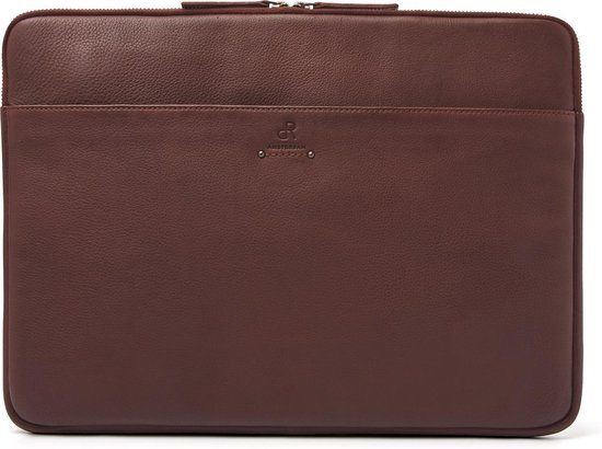 dR Amsterdam Laptophoes 15.6 inch - Echt Leer - Bruin - Softcase