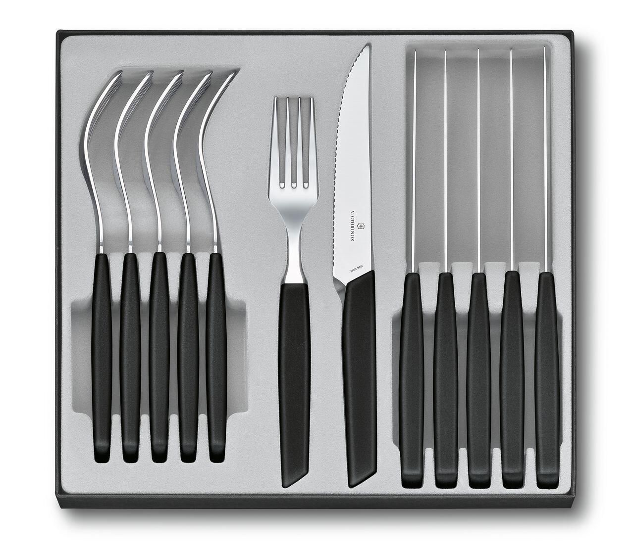 Victorinox Swiss Modern Bestekset - 12-delig - Zwart