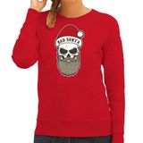 Bellatio Decorations Bad Santa foute Kersttrui - sweater - rood - voor dames - Kerstkleding - Christmas outfit met skull M