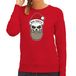 Bellatio Decorations Bad Santa foute Kersttrui - sweater - rood - voor dames - Kerstkleding - Christmas outfit met skull M