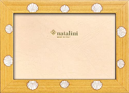 Natalini Shells, geel, 10 x 15 cm, fotoformaat, frame hout, geel, buitenafmetingen 13 x 18 x 1,5 cm