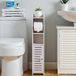 Porte-rouleau de papier toilette sans marque avec porte-brosse - blanc