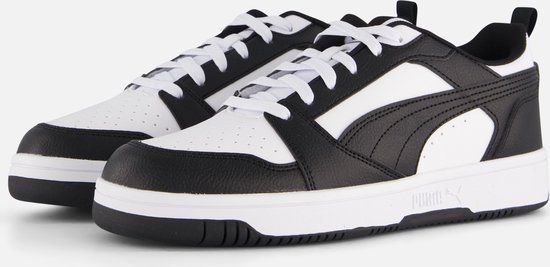 PUMA Rebound V6 Lo Jr Kinder Sneakers - Wit/Zwart Maat 36 - Unisex