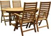AVH-Collectie Arona table de jardin extensible ovale 160-210x90 cm plateau 2,8 cm ensemble 5 pièces teck