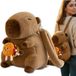 EDIBAZZAR Sac à dos en peluche pour tout-petits, design capybara, avec fermeture éclair