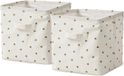 Vertbaudet Set - 2 opbergbakken - must-have - 30x30x30cm - wit, bedrukt