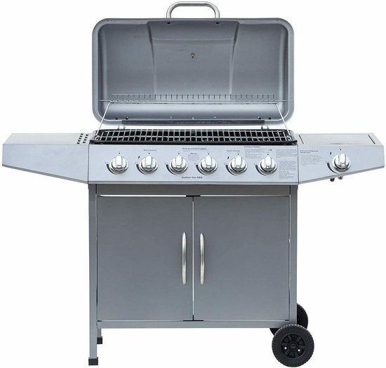 El Fuego Gasgrill, Dayton 6 Plus 1, zilver, 53 x 127,5 x 97 cm, AY0460 zilver