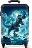 NoBoringSuitcases.com Kinderkoffer jongen Blauwe dino