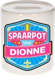 Bellatio Decorations Kinder spaarpot met naam - Dionne - keramiek - met dop - wit