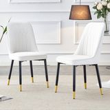 STILVORA Eetkamerstoel - Set van 2 - Wit