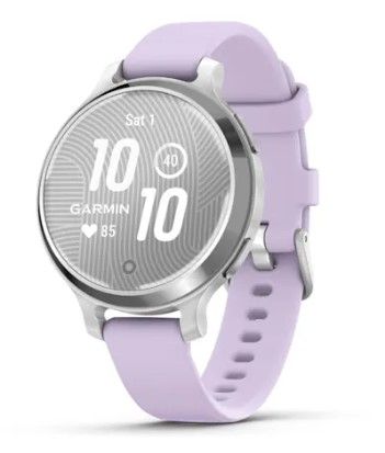 Garmin Lily 2 Active Smartwatch - Zilver met Paars Siliconen Bandje