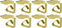 Decoris tafelkleedklemmen - 8x - citroen - geel - ijzer - 7 x 4 cm