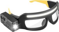 Merkloos LED brillamp met bewegingssensor – Smart Glasses - USB C oplaadbare handsfree hoofdlamp voor bril, hardlopen, wandelen, fietsen en kamperen – geel