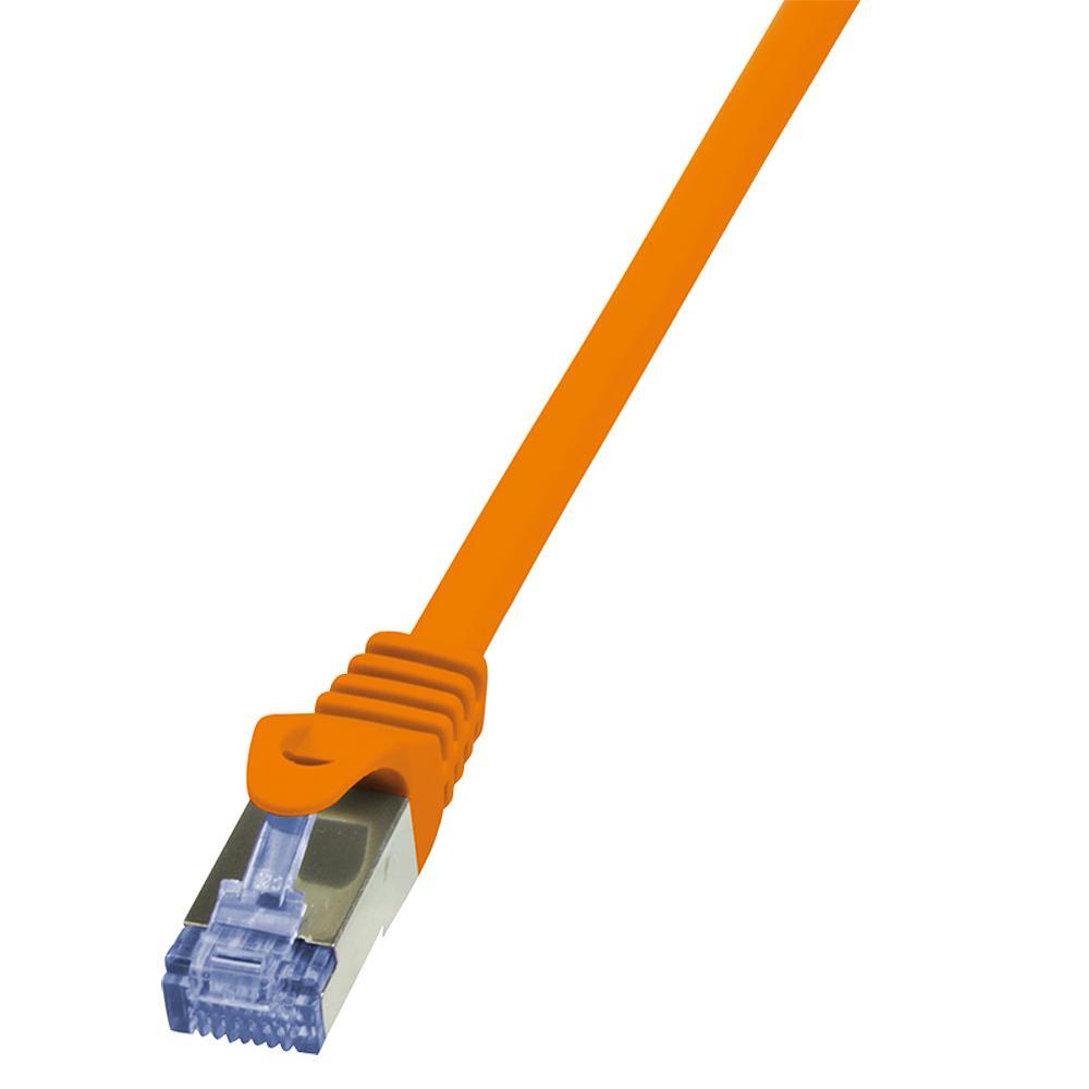 LogiLink RJ45 Netwerk Aansluitkabel CAT 6A S/FTP 1.50 m Oranje Vlambestendig, Snagless