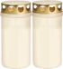 Bougies commémoratives blanches avec couvercle 6 x 12,6 cm 2 jours