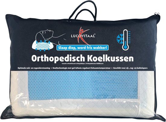 Lucovitaal Orthopedisch Koelkussen - Wit & Licht Blauw - 60x40 cm