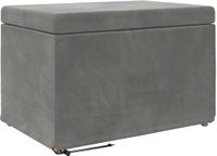 vidaXL Kruk Donkergrijs 61 x 41 x 40 cm Velvet en Geengineerd Hout