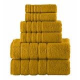 Elegant Comfort 4 lijnen Viscose Streep 6-delige Premium Handdoekenset - Goud